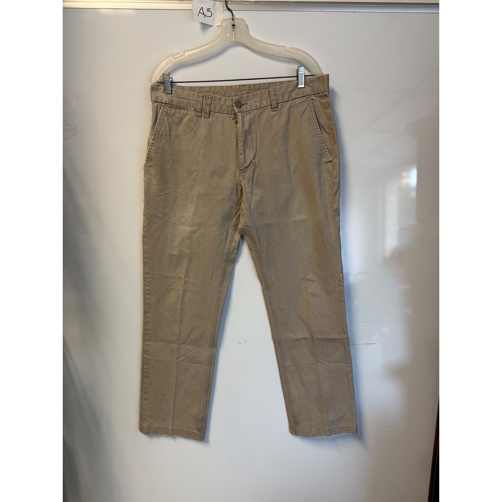 Woolrich Mens Khaki Chino Pants Straight Leg Tan Outdoor Trousers 35x30